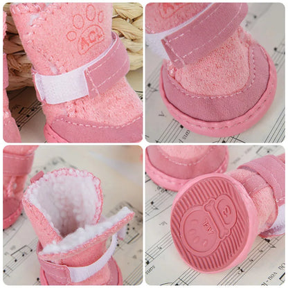 4Pcs/set Warm Dog Shoes