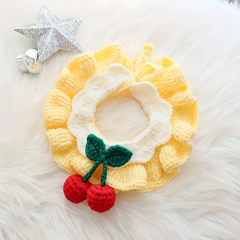 Strawberry Plaid Pet Ruffle Bib