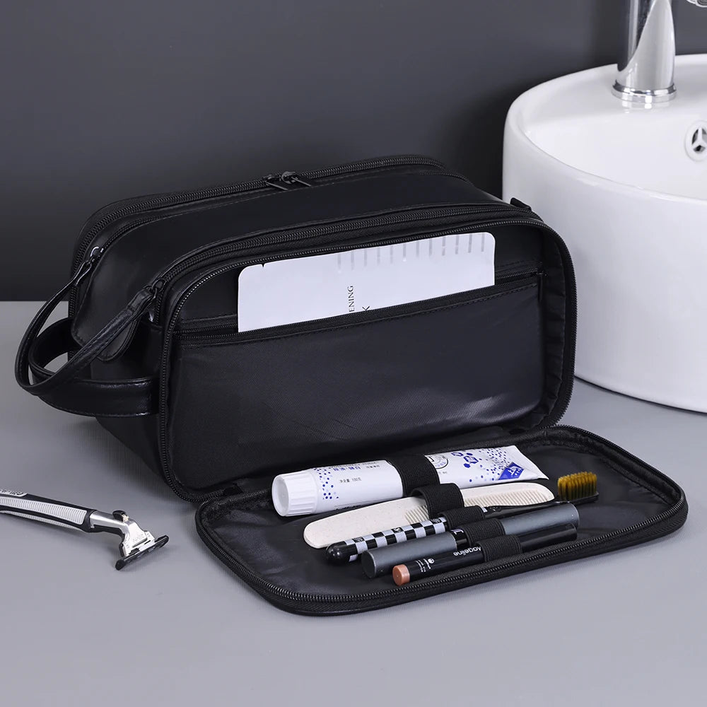 Travel PU Leather Toiletry Organizer Bag