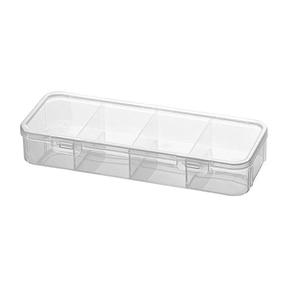 4-Slot Clear Plastic Desktop Organizer with Lid