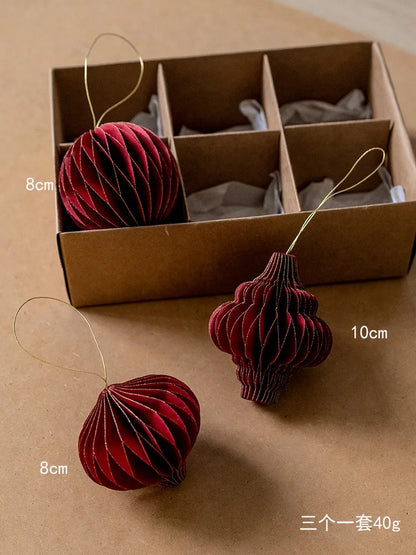 Honeycomb Paper Christmas Hanging Ornament