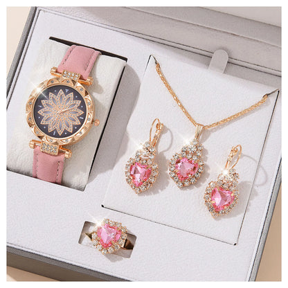 Crystal Bling Watch & Jewelry Gift Set for Women