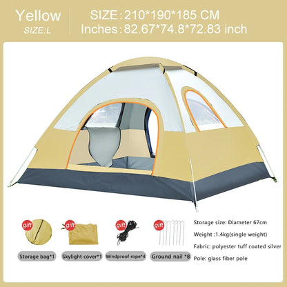 Automatic 4-Season Family Camping Tent for 3–4 People
