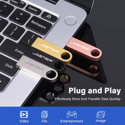 Waterproof Metal USB 2.0 Flash Drive with Keychain