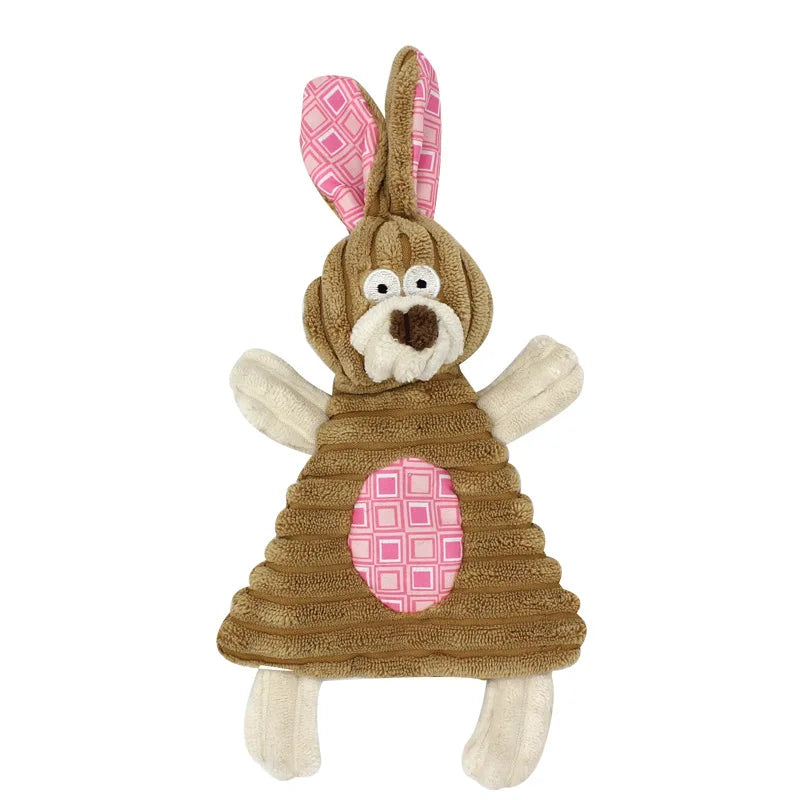 Cute Rabbit Crinkle Plush Squeaky Dog Chew Toy