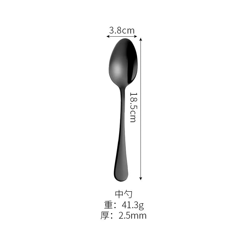 Black Stainless Steel Cutlery Set