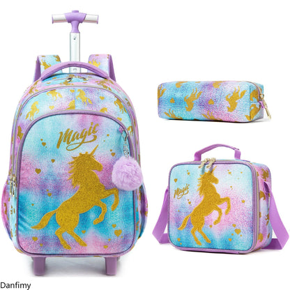 Girls’ Trolley School Backpack Set