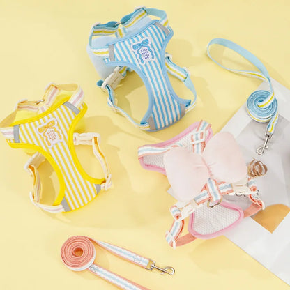 Dog Harness with Bow & No-Pull Leash