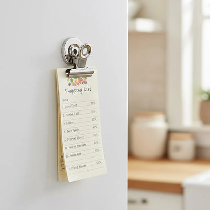 Heavy-Duty Stainless Steel Magnetic Memo Clips for Home & Office