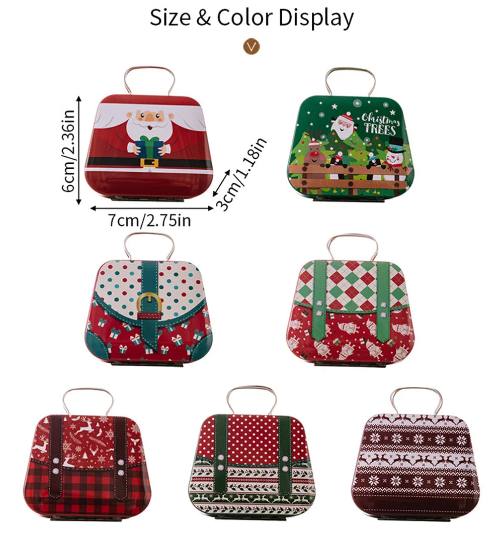 Christmas Handbag-Shaped Tin Storage Box
