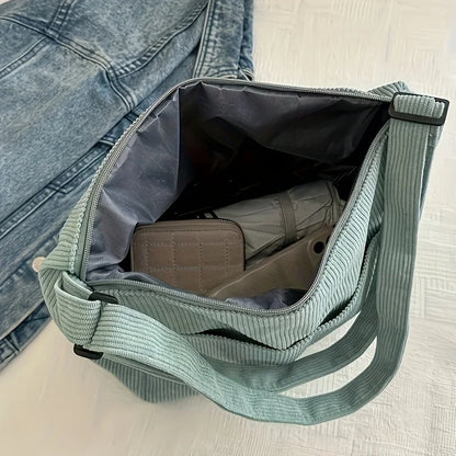 Corduroy Half Moon Shoulder Bag