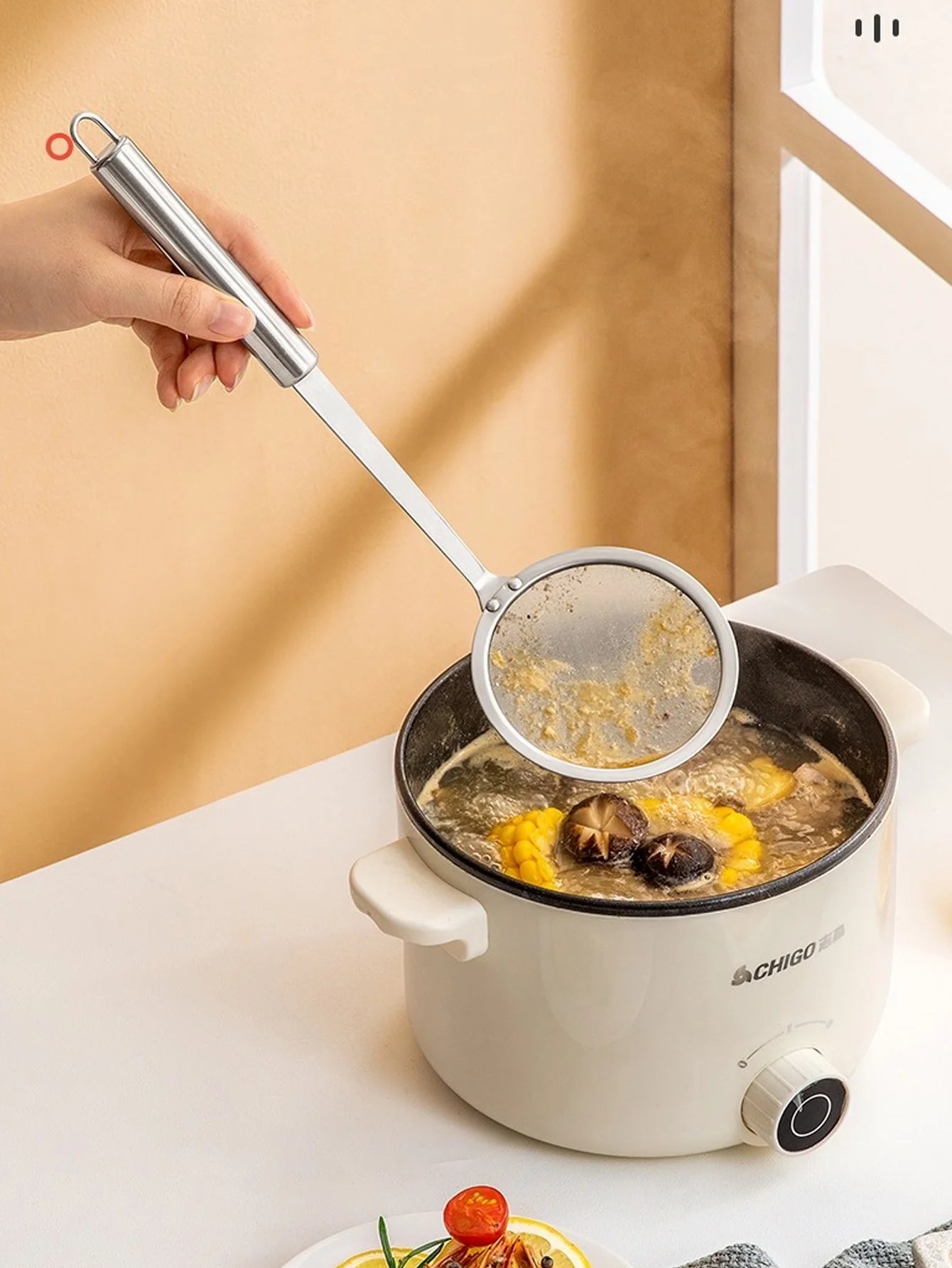 Stainless Steel Fine Mesh Skimmer Spoon