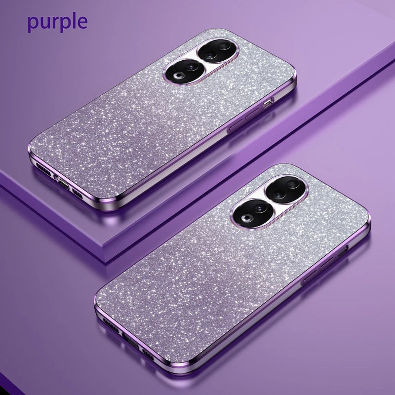 Luxury Electroplated Glitter Case For Honor 90 Pro Transparent Phone Back Cover