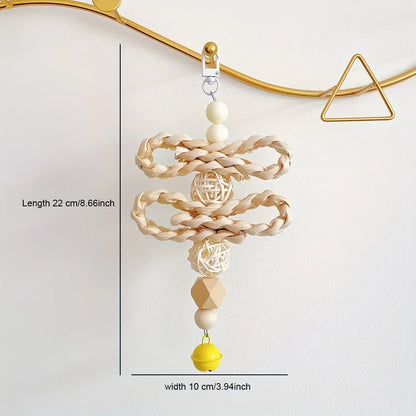 Wooden Bird Climbing Ladder & Hanging Play Toy