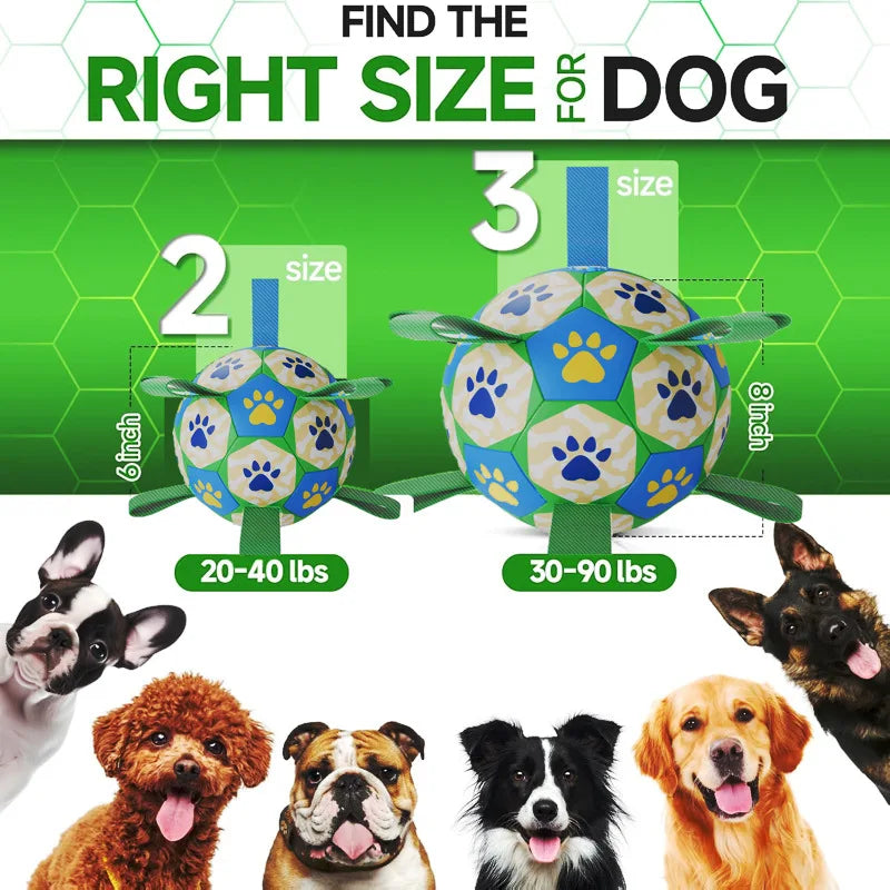 Bite Resistant Dog Soccer Ball Tug Toy