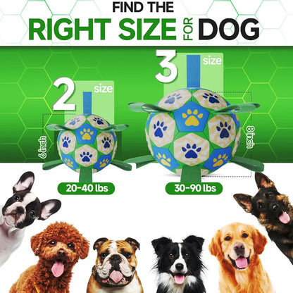 Bite Resistant Dog Soccer Ball Tug Toy