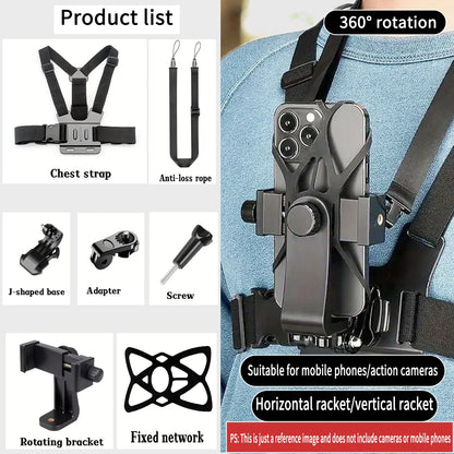 Adjustable Chest Mount for Action Cameras & Phones