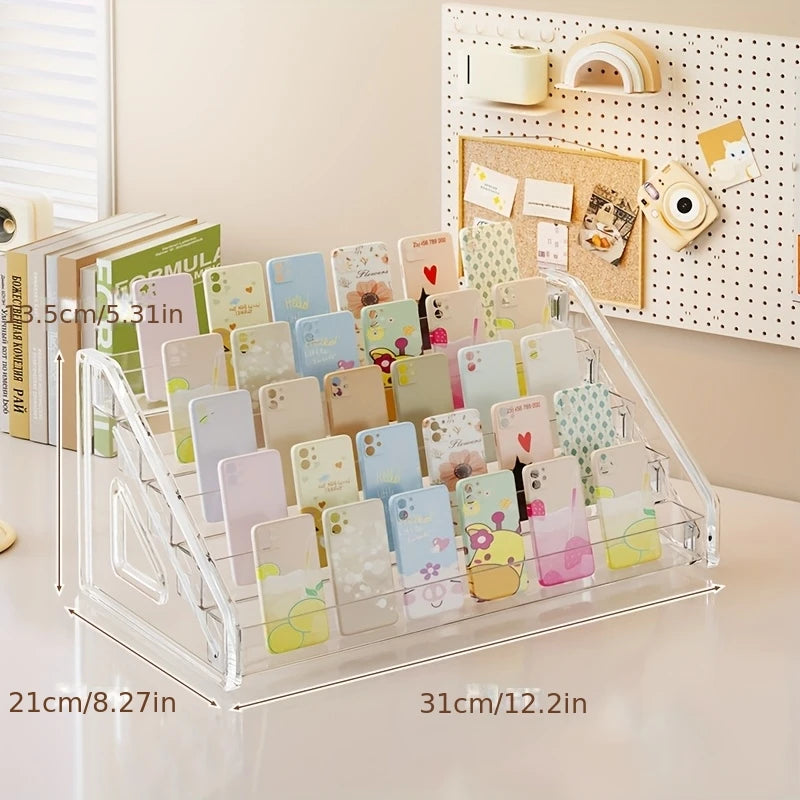 Acrylic Tiered Phone Case Display Stand