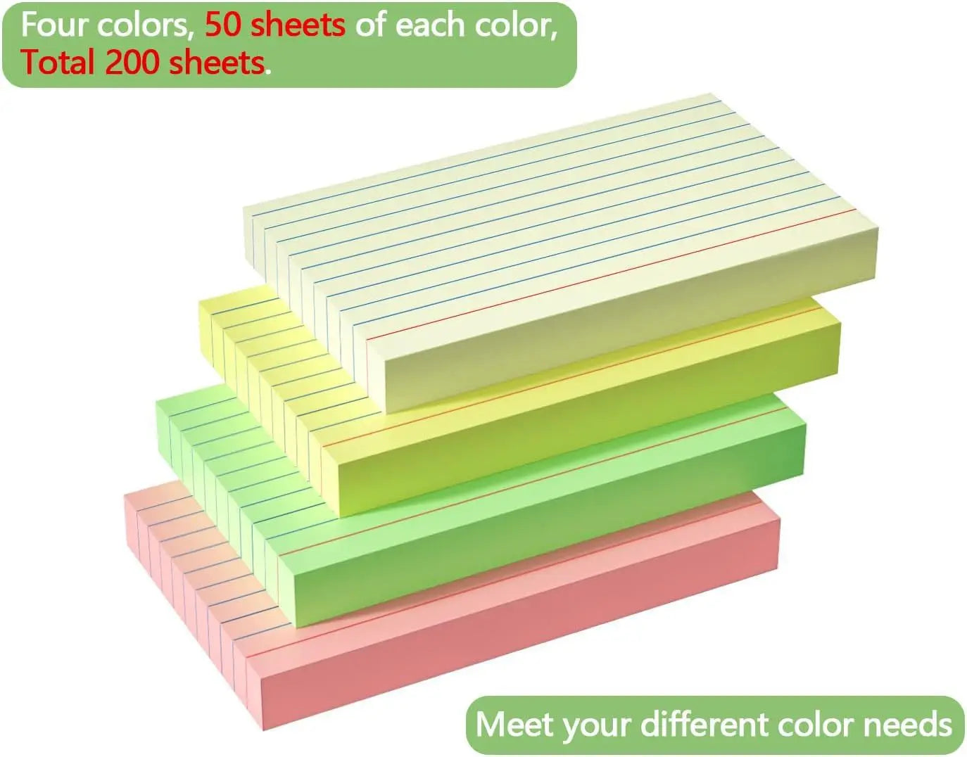 Colorful Index Flash Cards for Studying & Memorization