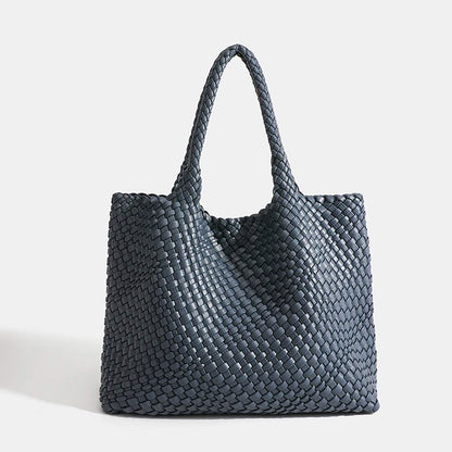 Woven PU Leather Tote Bag with Coin Purse