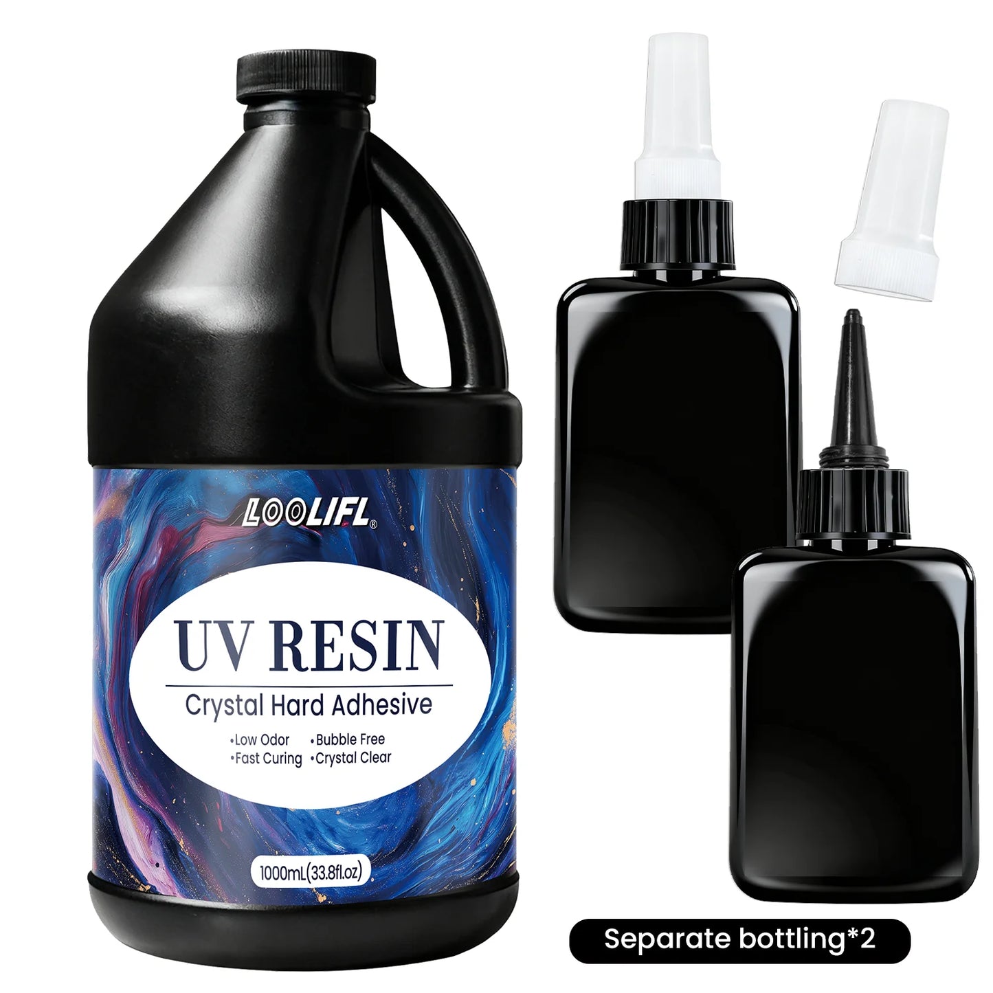 50ml Crystal Clear UV Resin Glue Kit with UV Lamp
