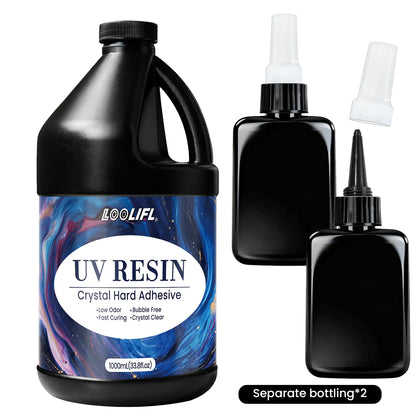 50ml Crystal Clear UV Resin Glue Kit with UV Lamp