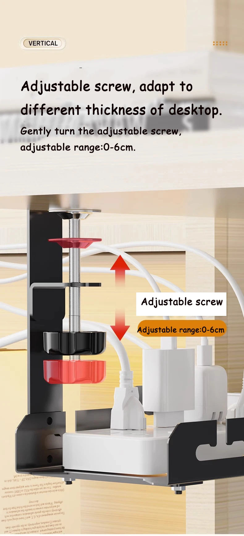 Under Desk Cable Management Tray