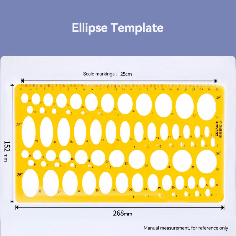 Circle & Oval Geometry Template Ruler Set