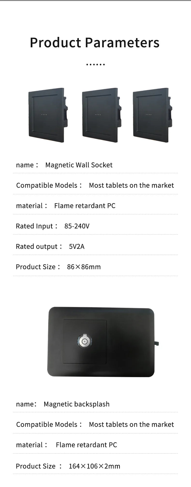 Magnetic Wall Mount Tablet Charging Stand