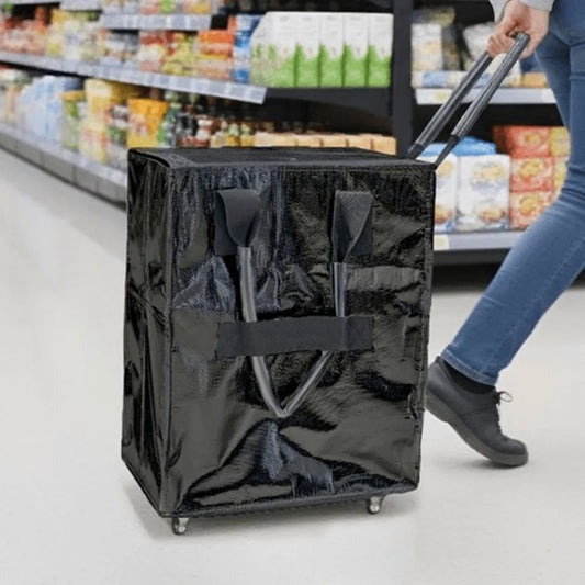 Foldable Rolling Storage Tote Bag with Wheels