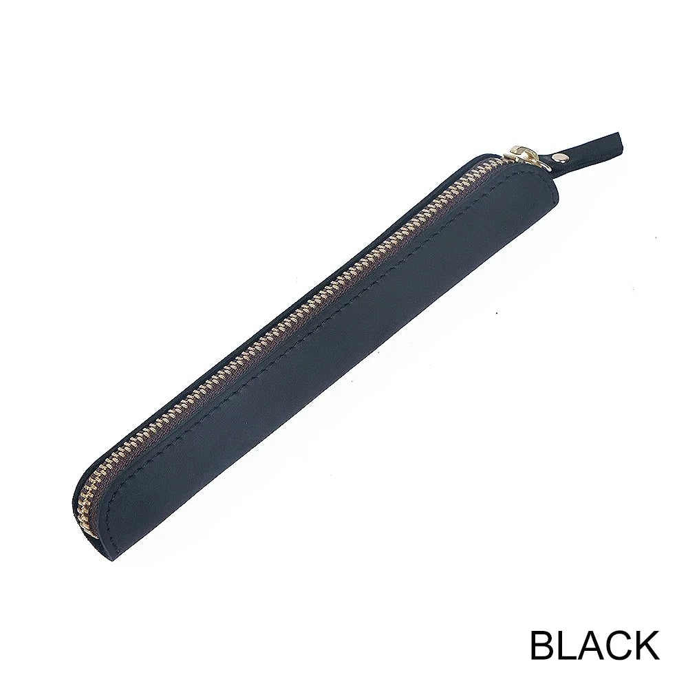 Vintage Genuine Leather Pencil Case