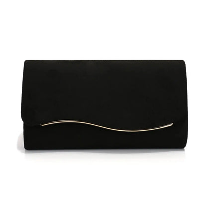 Velvet Envelope Evening Clutch Bag with Chain Strap