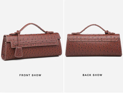 Ostrich Print PU Leather Shoulder Bag