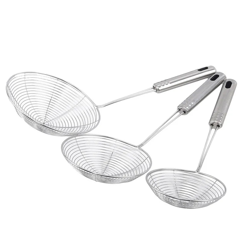 Fine Mesh Stainless Steel Oil Skimmer & Food Strainer