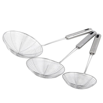 Fine Mesh Stainless Steel Oil Skimmer & Food Strainer