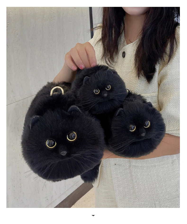 Cute Plush Cat Crossbody Shoulder Bag