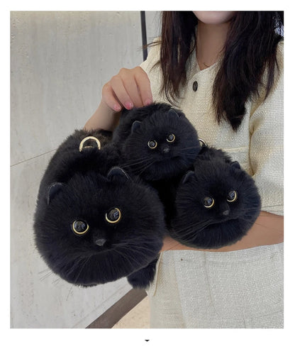 Cute Plush Cat Crossbody Shoulder Bag