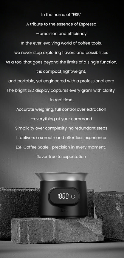 USB Rechargeable Coffee Scale with Stainless Steel Cup