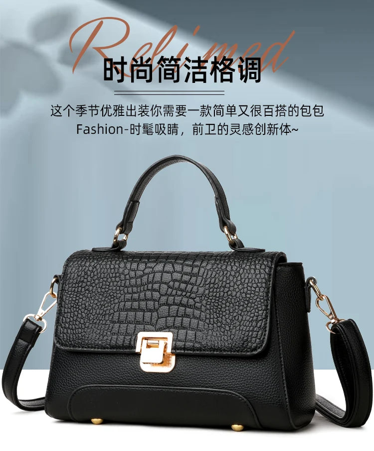 Large Capacity Leather Crossbody Handbag for Women