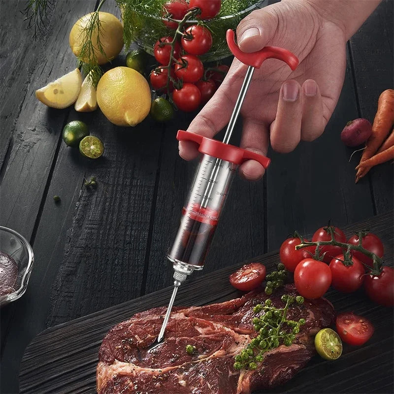BBQ Marinade Injector Syringe Set for Turkey, Chicken, Beef & Pork