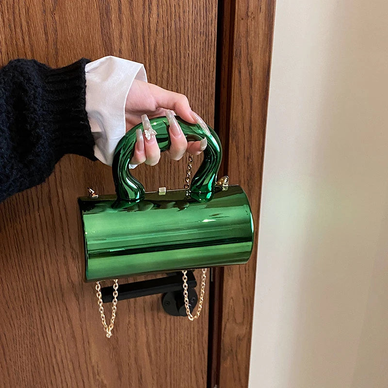 Golden Cylinder Evening Clutch