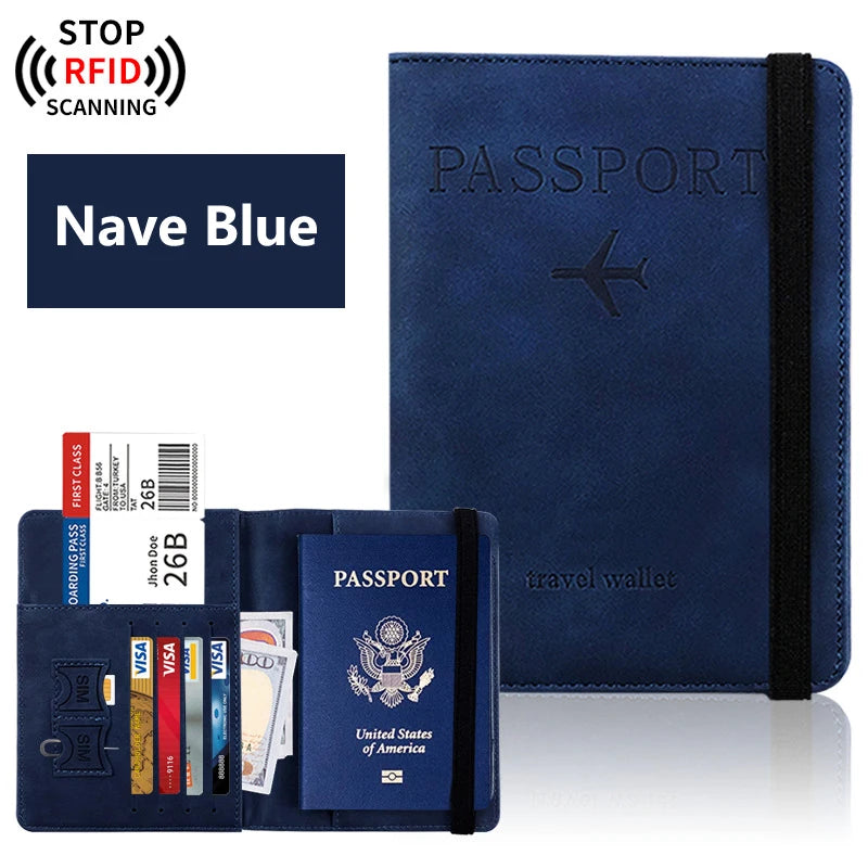 PU Leather Passport Cover & Document Organizer