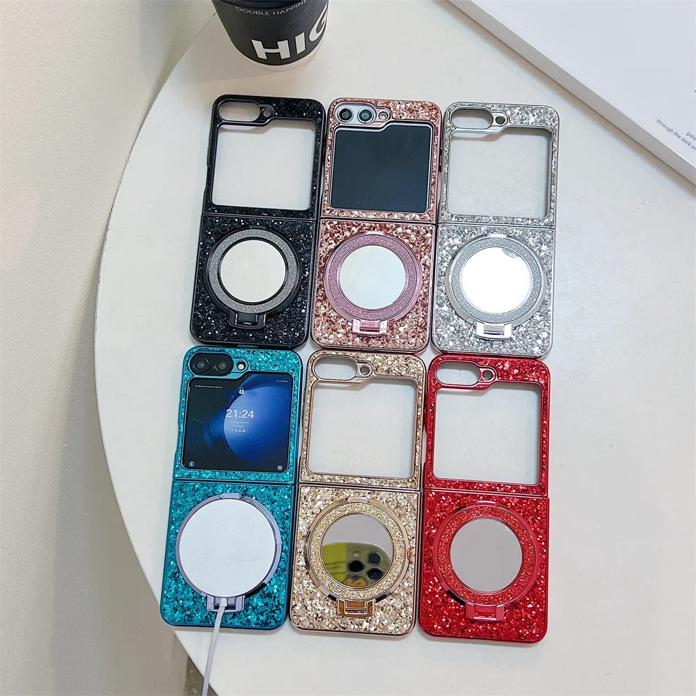 Make up Mirror Jewelled Case For Samsung Z Flip 5