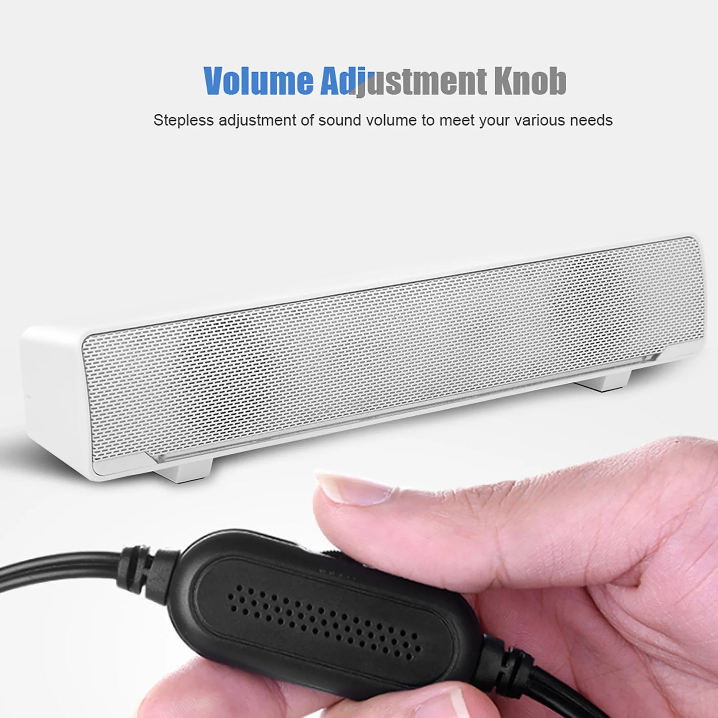 USB Wired Stereo Soundbar Speaker