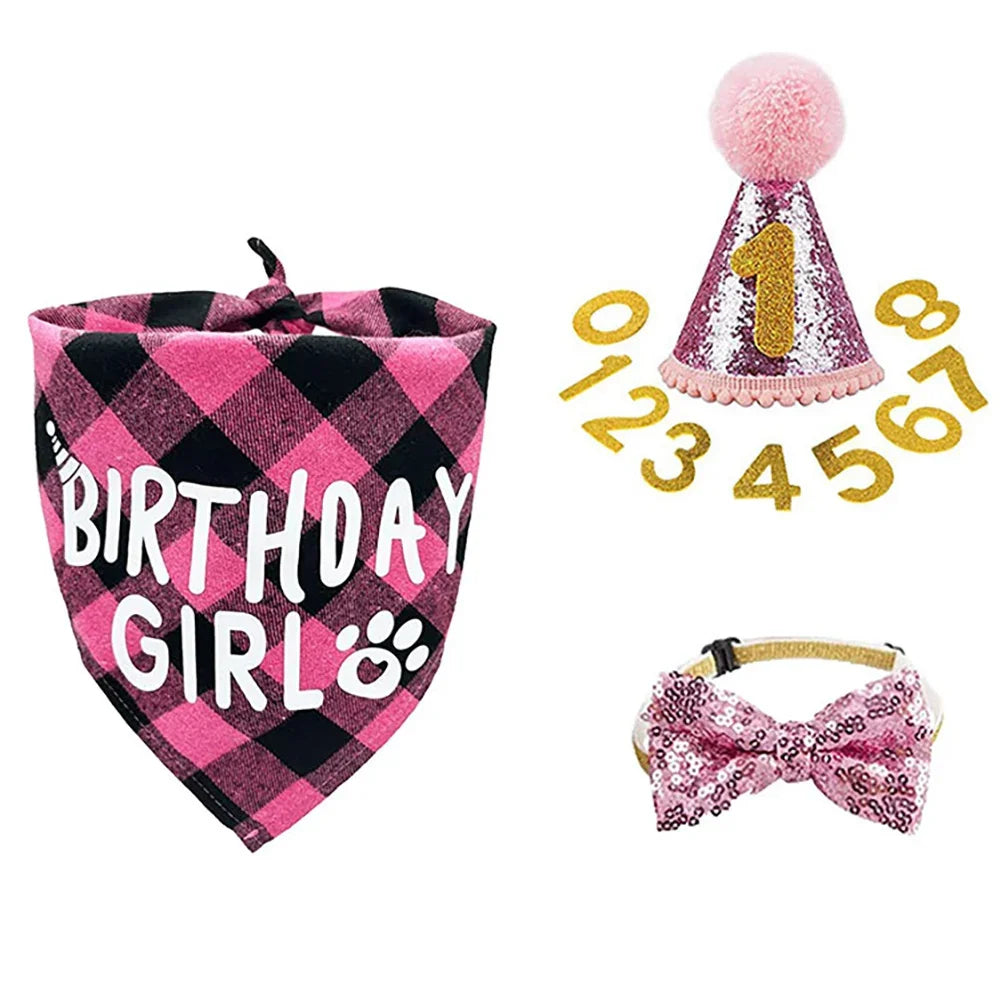 Dog Birthday Party Hat & Bandana Set