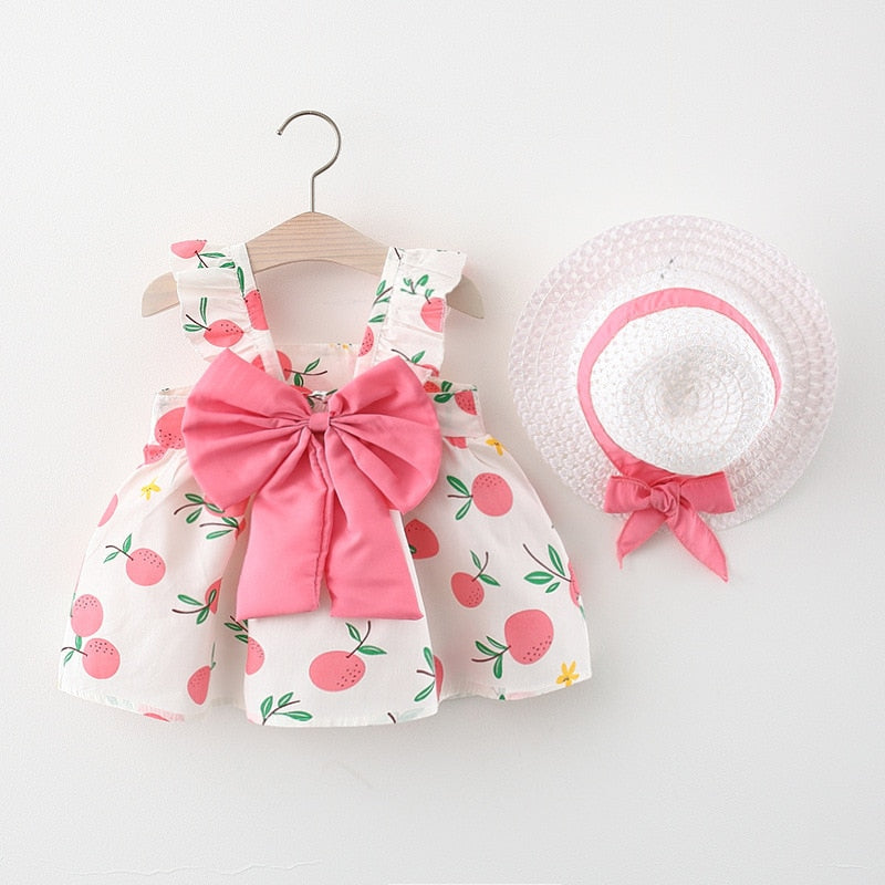 Big bow cotton baby dress