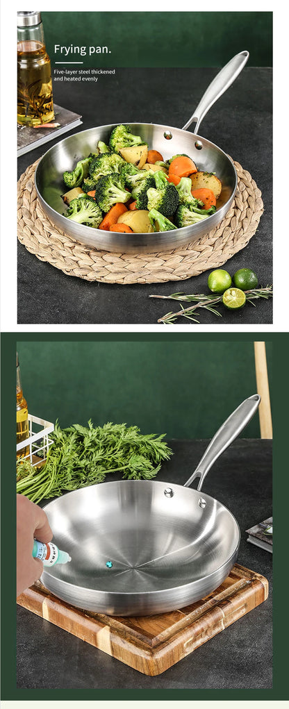 Uncoated Stainless Steel Chef’s Frying Pan – 28cm