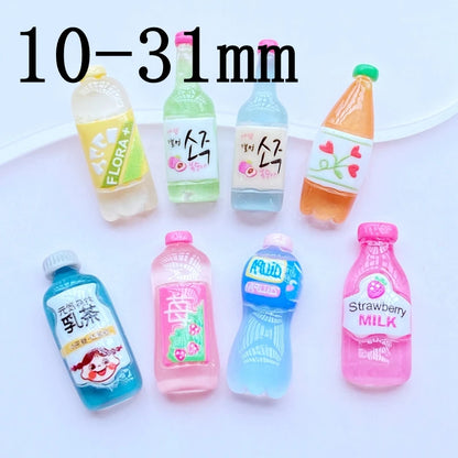 10Pcs New Kawaii Cute Fruit Beverage Plastic Toys