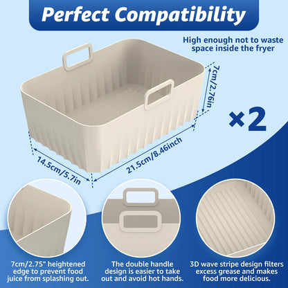 Air Fryer Silicone Liner Basket Set