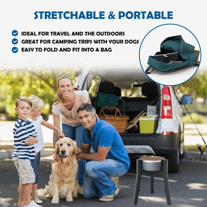 Adjustable Raised Dog Bowl Stand for Medium to Extra Large Dogs